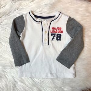 Carter’s Raglan Henley Major Leaguer 78 White Gray